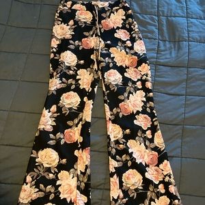 Women’s floral flare pants with front strings